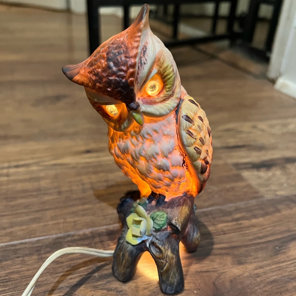 Vintage Ceramic Owl Night Light Lamp - Picture 6 of 7